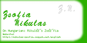 zsofia mikulas business card